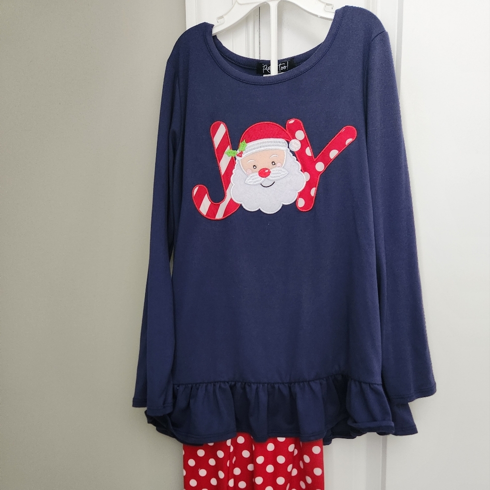 Kids Navy Blue Santa 2 Piece Set